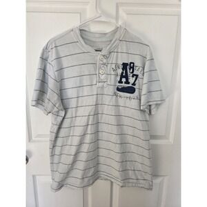 Men's Aeropostale White Stripe Shirt Nostalgia Y2K Size Large